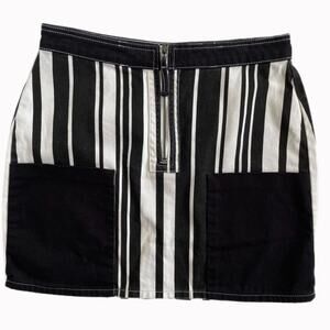 BDG Urban Outfitters Denim Striped Mini Skirt Sz L